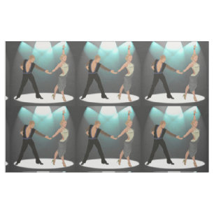 Ballroom Latin Dancers Couple With Spotlight 9" Fabric