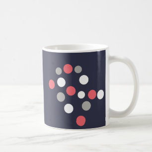 Balls Circles Pattern Grey White Coral Pink Coffee Mug