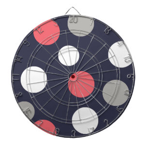 Balls Circles Pattern Grey White Coral Pink Dartboard