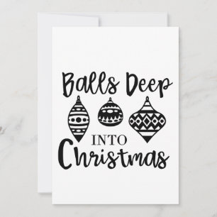 Balls Deep Into Christmas Funny Christmas Xmas Thank You Card