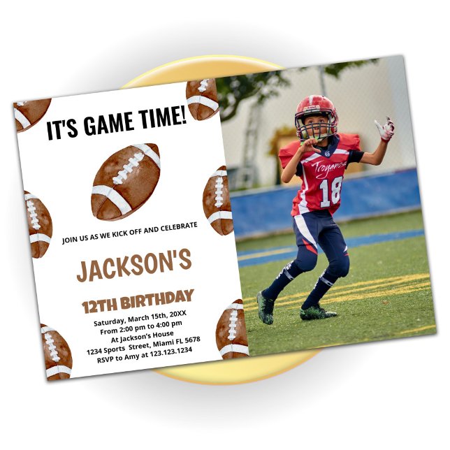Balls Football Anniversaire Invitations avec photo (Balls Football Birthday Invitations with photo)