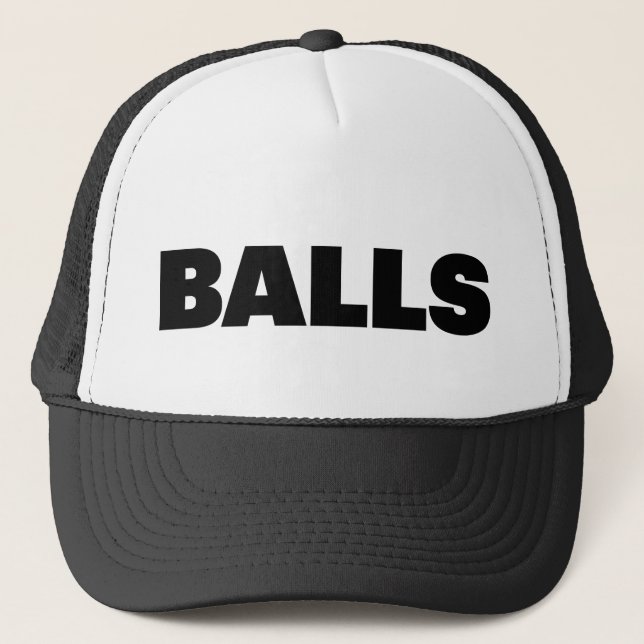 BALLS fun slogan trucker hat (Front)
