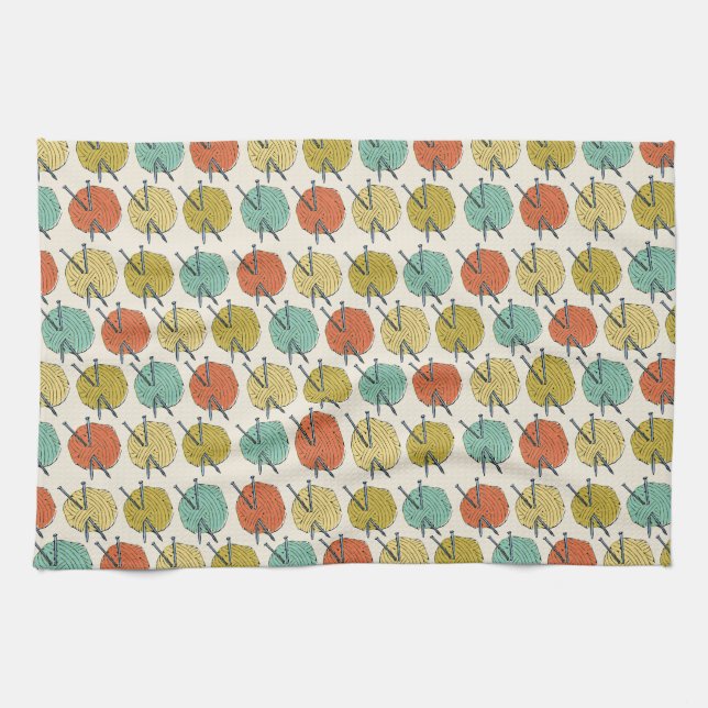 Balls of Wool Pattern Kitchen Towel (Horizontal)