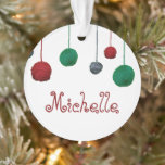 Balls of Yarn Crafty Holiday / Your Text Ornament<br><div class="desc">This holiday themed yarn balls design is a great way to share your love of yarn with your crafty yarn loving friends. Personalize with name or text!
♥ ♥ ♥ ♥ ♥ → ©Craft Love Designs 📷 tag #shopcraftlove online ♥ Message me directly for any customization to this design!</div>