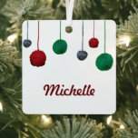 Balls of Yarn / Name Crafty Holiday Metal Ornament<br><div class="desc">This holiday themed yarn balls are a great way to share your love of yarn with your crafty yarn loving friends. Personalize the text to fit any type of greeting! ♥ ♥ ♥ ♥ ♥ → ©Craft Love Designs 📷 tag #shopcraftlove online ♥ Message me directly for any customization to...</div>
