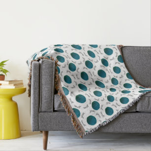 Balls of Yarn & Text Handmade Craft Room Throw Blanket