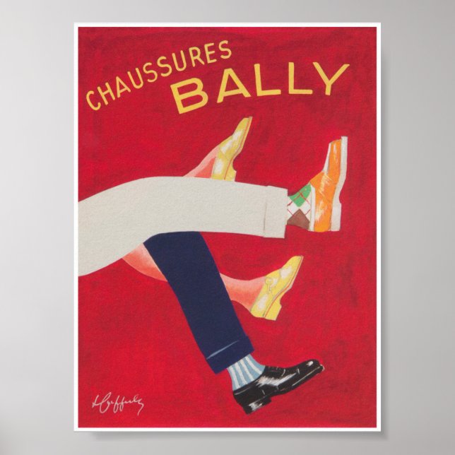 Bally Chaussures Vintage affiche de mode (Devant)