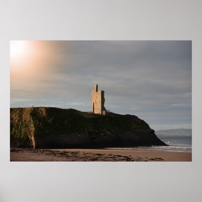 ballybunion beach château et affiche des falaises (Devant)