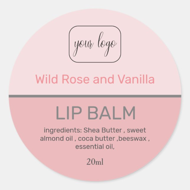 Balm à lèvres Ajoutez votre propre logo Sticker ro (Devant)