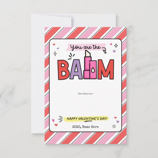 Balm Chapstick Card Holder Valentine's Day Gift (Front)