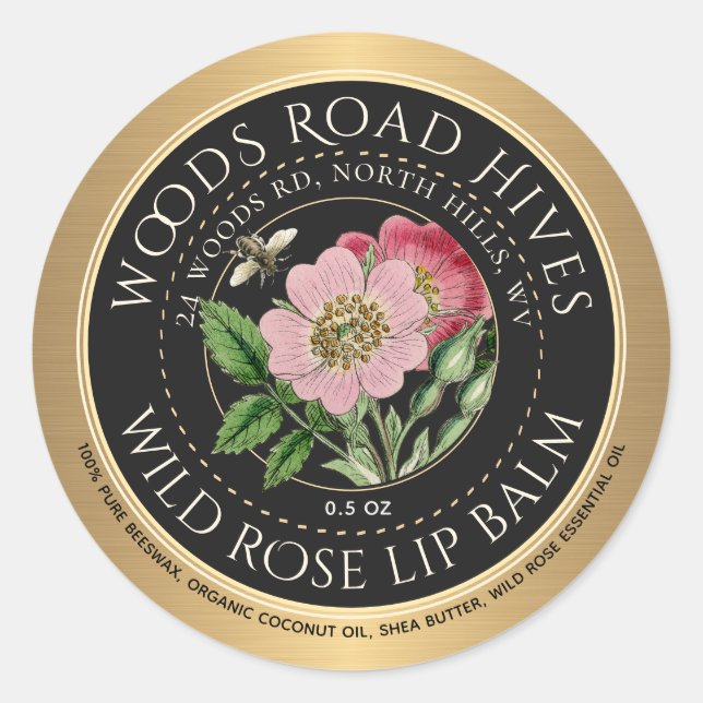 Balme à lèvres Rose sauvage avec Mini Étiquette d' (Devant)