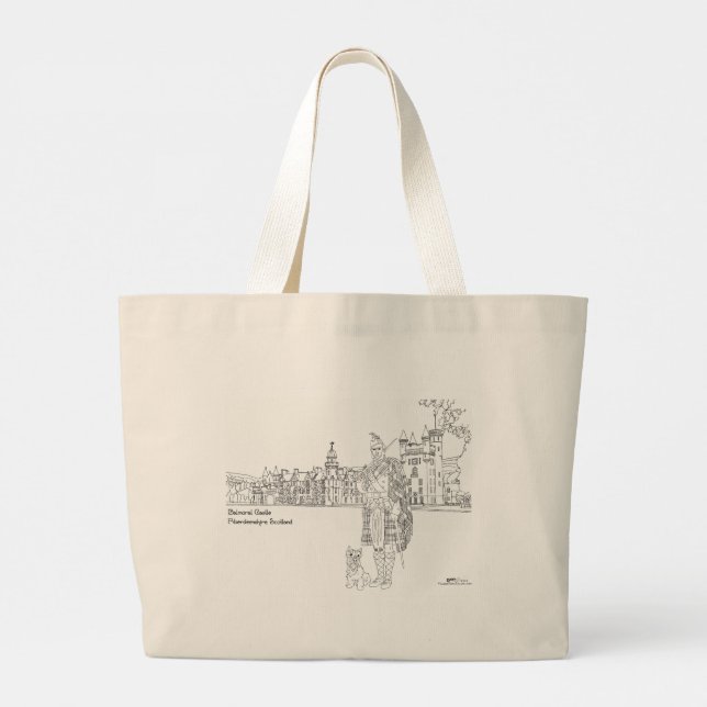 Balmoral Castle Highlander Scottie Dog Tote Bag (Back)