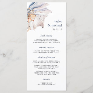 Balnéaire   Carte de menu Mariage Nautical Seashel