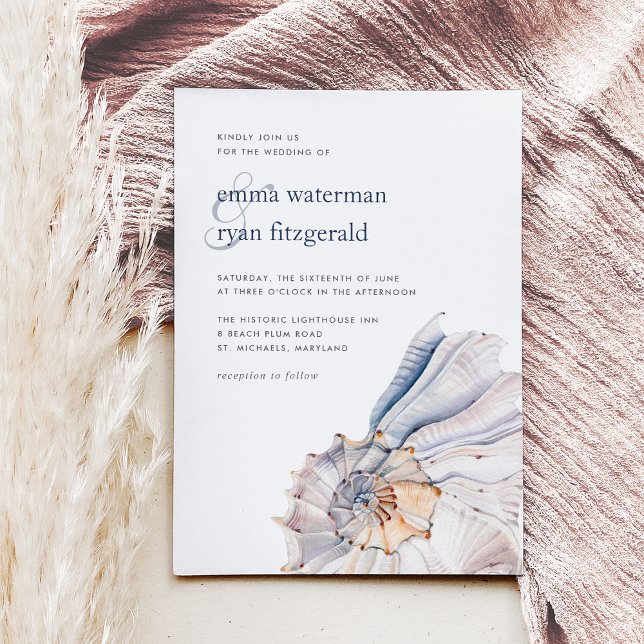 Balnéaire | Faire-part de mariage de coquillages m (Créateur téléchargé)