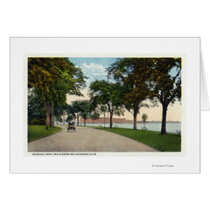 Balnéaire Park Drive Vue Montrant Locomobile