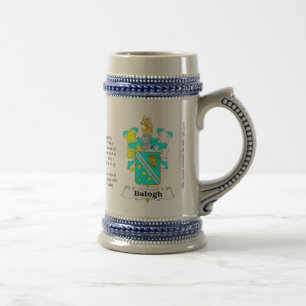 Balogh Family Crest stein. Beer Stein