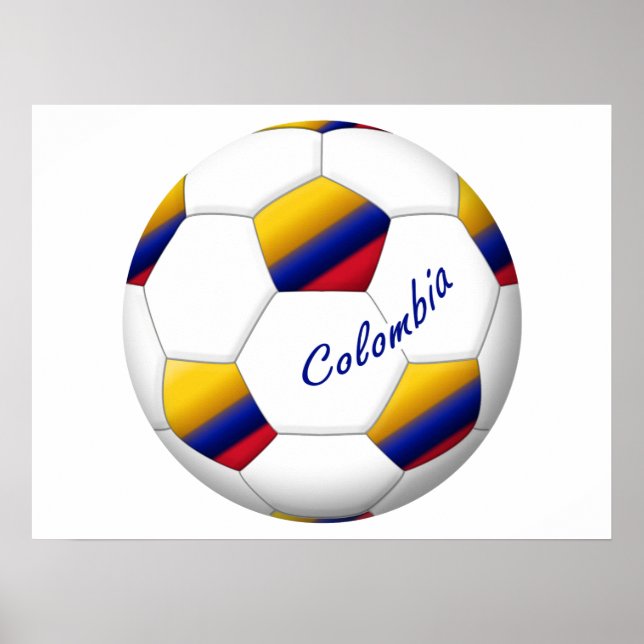Balón de FÚTBOL COLOMBIA Bandera nacional Poster (Front)