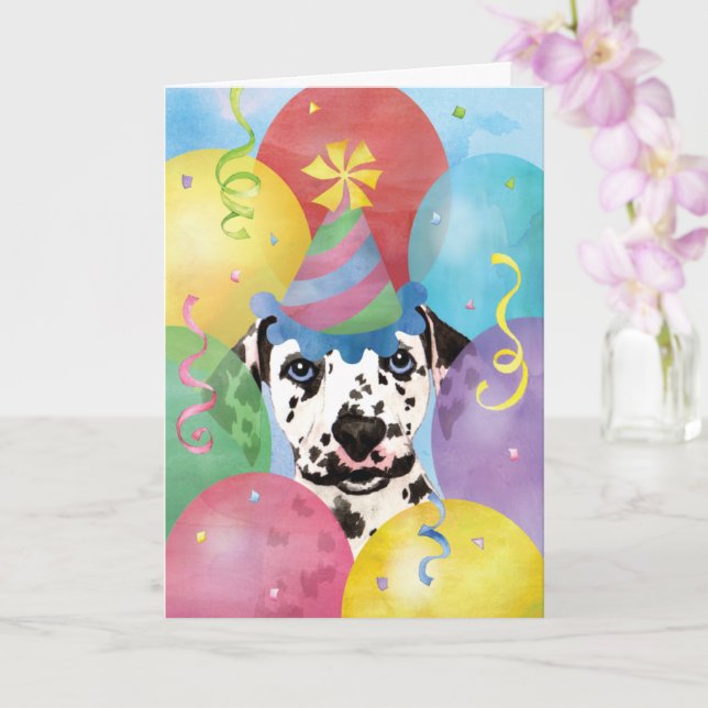 Balons d'anniversaire Carte Dalmatienne (Orchidée)