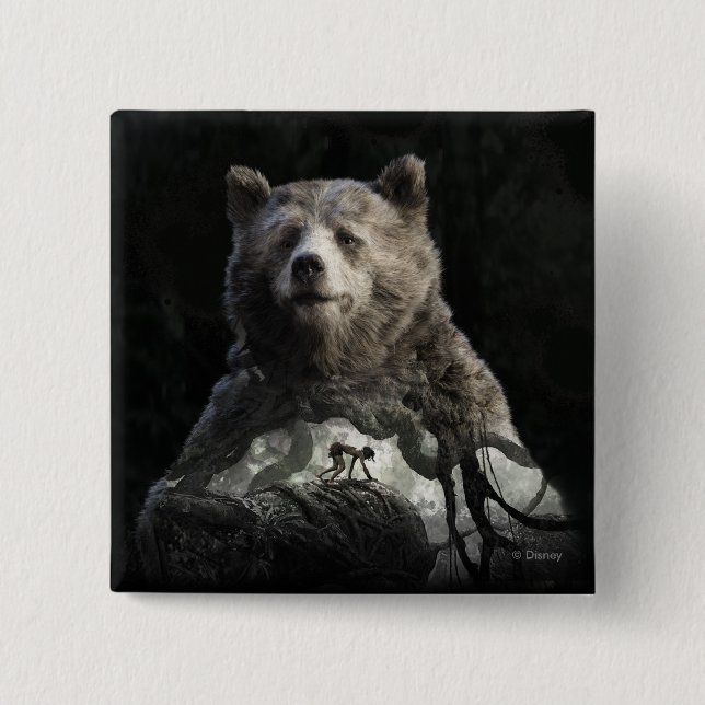 Baloo & Mowgli | The Jungle Book 2 Inch Square Button (Front)
