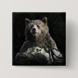 Baloo & Mowgli The Jungle Book 2 Inch Square Button