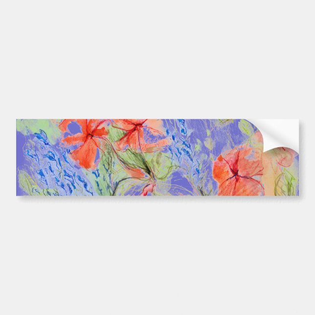 Balsam and Lobelia flowers Bumper Sticker (Front)