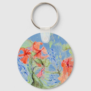 Balsam and Lobelia flowers Keychain