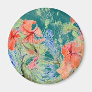 Balsam and Lobelia flowers Magnet