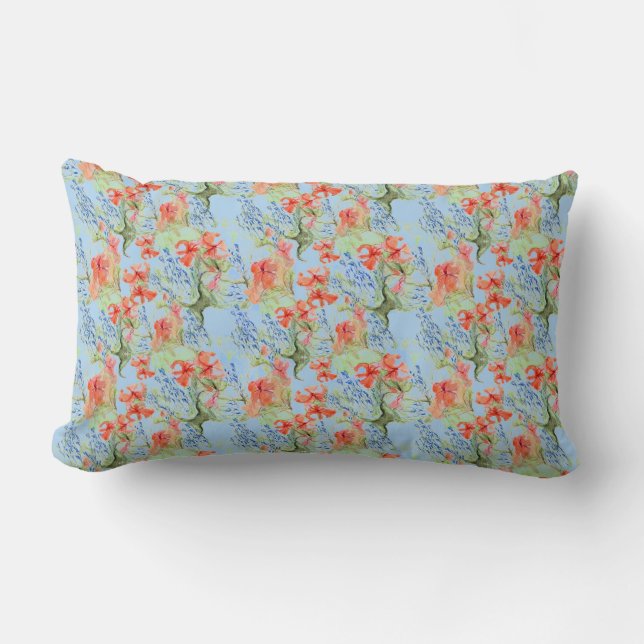 Balsam and Lobelia no 2 by Alexandra Cook Lumbar Pillow (Front)
