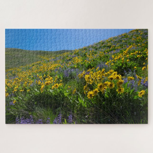 Balsamroot and Lupine at Sage Hills Wenatchee, WA Jigsaw Puzzle (Horizontal)