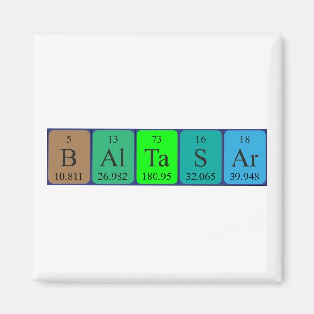 Baltasar periodic table name magnet (Front)