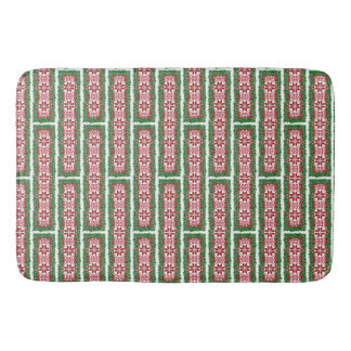 Baltic Christmas Red Green Tribal pattern Bath Mat