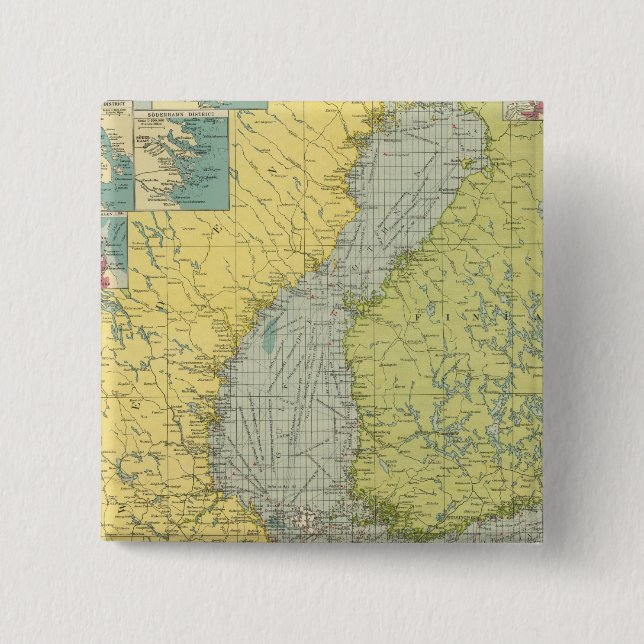 Baltic Sea 2 Inch Square Button (Front)