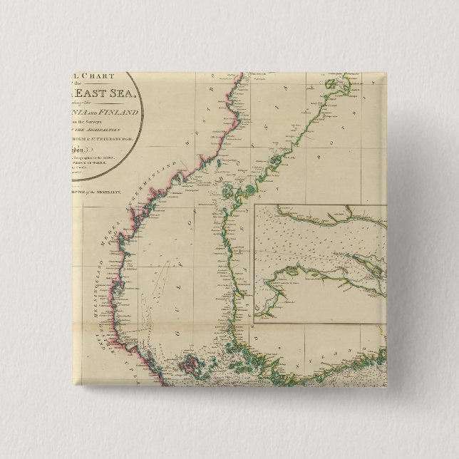 Baltic Sea 2 Inch Square Button (Front)