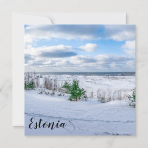 Baltic sea coast covered in snow in winter
