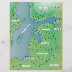 Baltic sea map letterhead