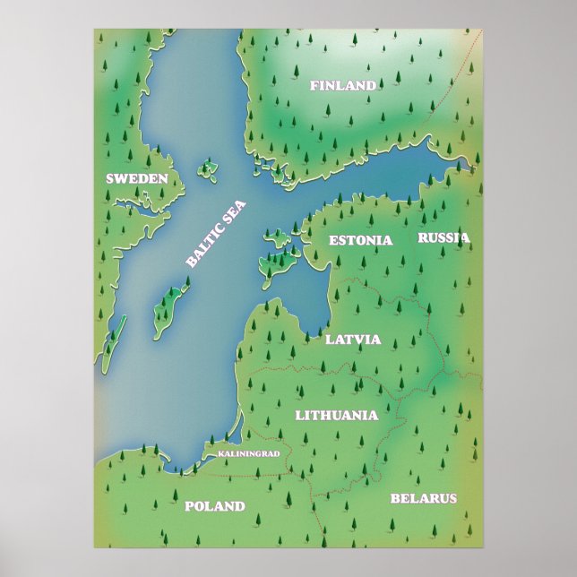 Baltic sea map poster (Front)