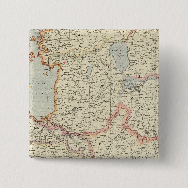 Baltic States 2 Inch Square Button (Front)