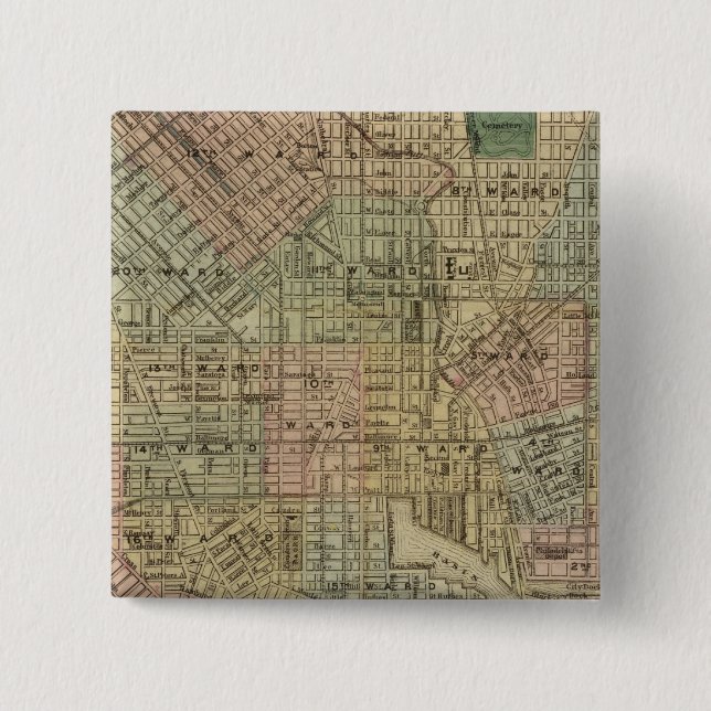 Baltimore 2 inch square button (Front)
