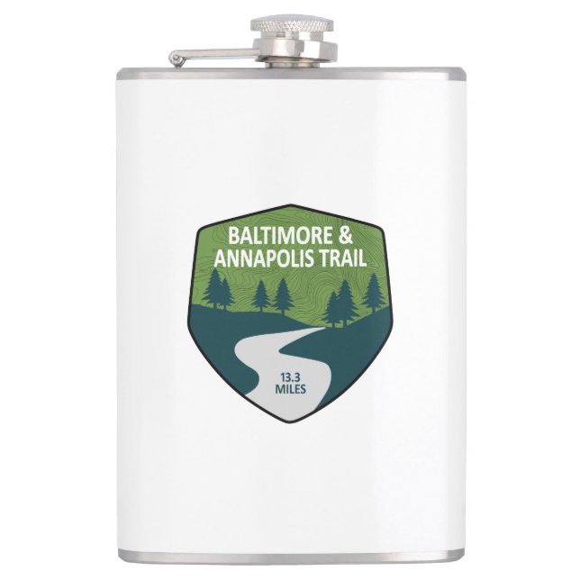 Baltimore & Annapolis Trail Hip Flask (Front)