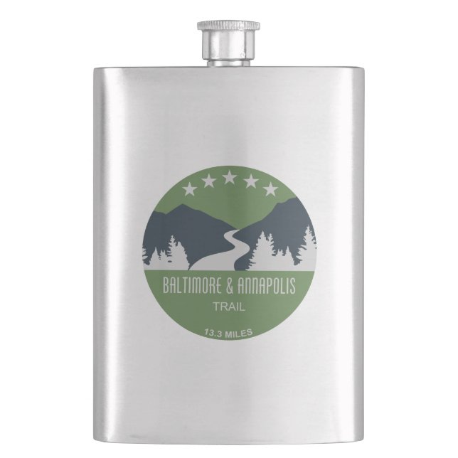 Baltimore & Annapolis Trail Hip Flask (Front)