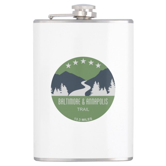 Baltimore & Annapolis Trail Hip Flask (Front)
