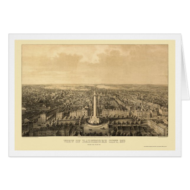 Baltimore, carte panoramique de DM - 1862 (Devant horizontal)