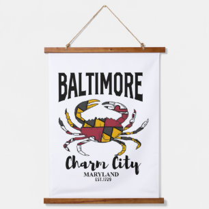Baltimore Charm City Crab Hanging Tapestry