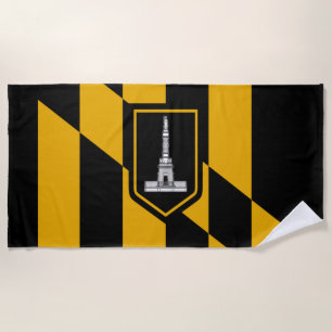 Baltimore city flag beach towel