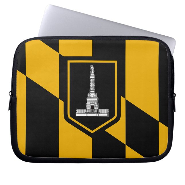Baltimore City Flag Laptop Sleeve (Front)