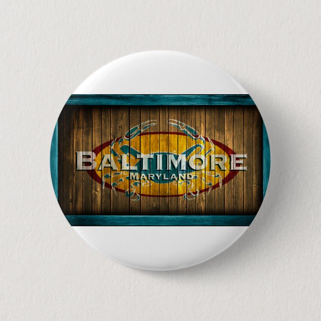 Baltimore Crab 2 Inch Round Button (Front)