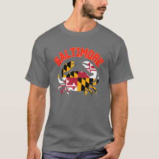 Baltimore crab with Maryland flag for vacation lov T-Shirt