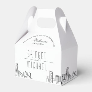 Baltimore Deco Skyline Wedding Single Names Favor Box