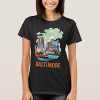 Baltimore Harbour Skyline Blue Travel