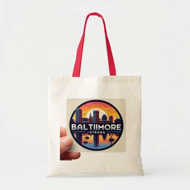 Baltimore Iconic Sunset: Strong City Tote (Front)